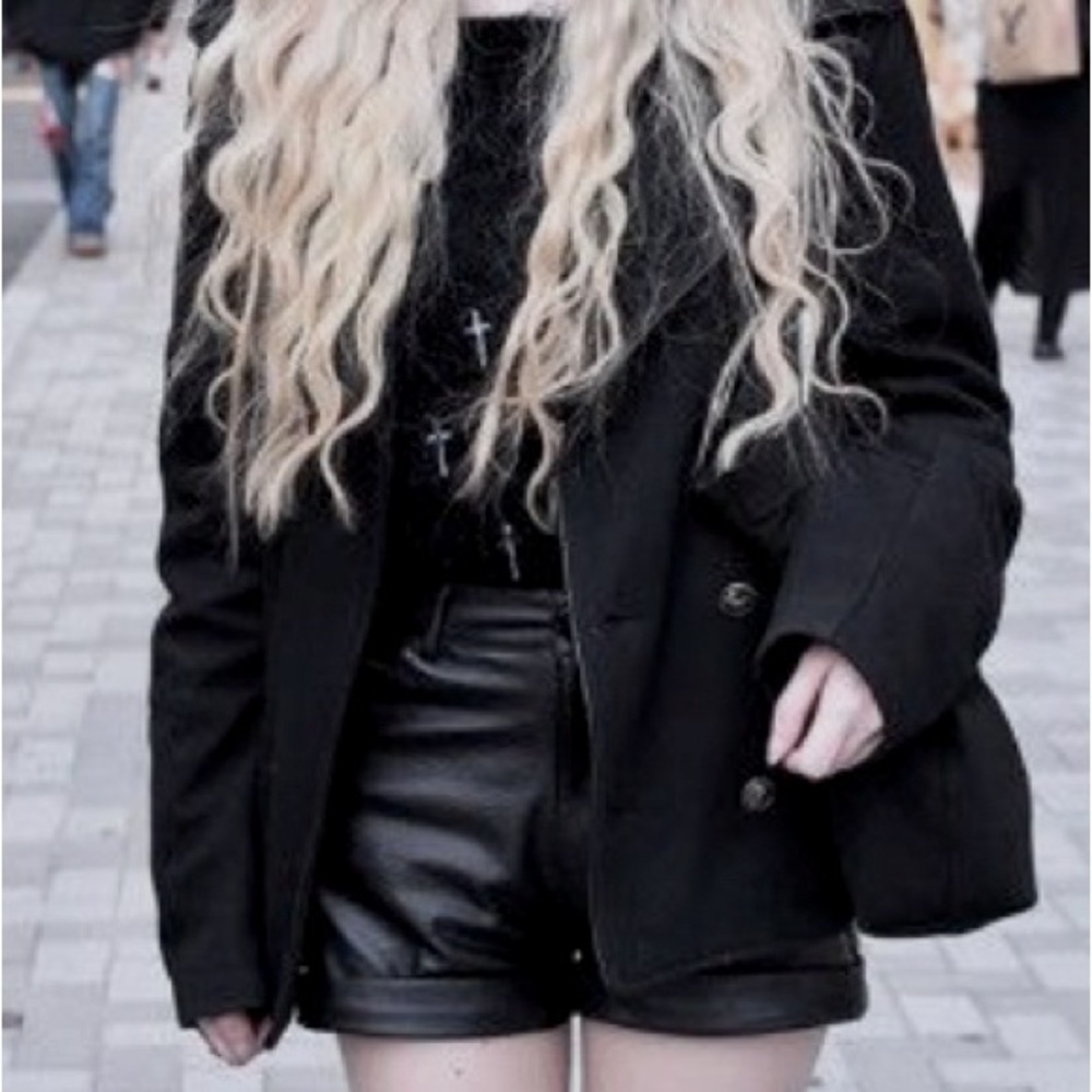 NWT! Black faux leather shorts - size XL